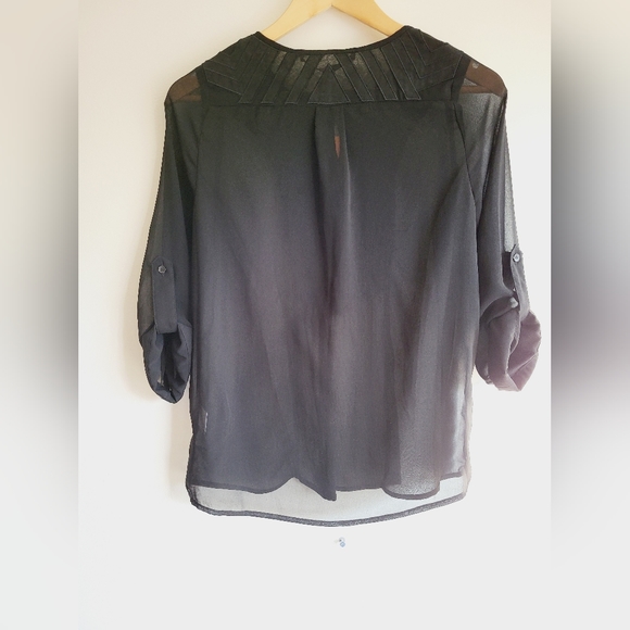 🔴 NWT Collective concepts black sheer blouse - Picture 7 of 8